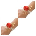 thumbnail image 3 of relayinert Fleur de Poignet Réaliste de Demoiselle d'Honneur pour Ensemble de Mariage Rouge Vif 7*7 2ensemble, 3 of 6