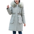thumbnail image 2 of HBGVBA Winter Coats for Women, Women's Down Jackets Solid Color Casual Plus Size Loose Cotton Coat Fall Winter Thickened Top Long Sleeve Warm Winter Clothing, 2 of 4