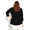 thumbnail image 3 of Avenue Women's Plus Size Heat Stud Plain 3/4 Sleeves Relaxed Top, 3 of 5