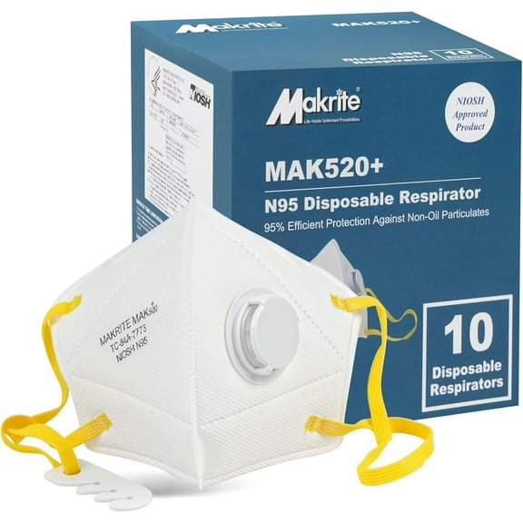 N95 Mask for Adults, NIOSH Particulate Respirator, Face Construction, Cleaning, Sanding, Dust Pollution