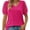 Hotpink, variant on Womens Casual V Neck T Shirts Swiss Dotted Puffy Sheer Short Sleeve Blouses