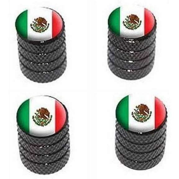Mexico Mexican Flag Tire Rim Wheel Aluminum Valve Stem Caps, Multiple Colors