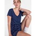 thumbnail image 5 of Joyspun Women’s Modal Blend Ribbed Henley Sleep Top, Sizes XS-3X, 5 of 6