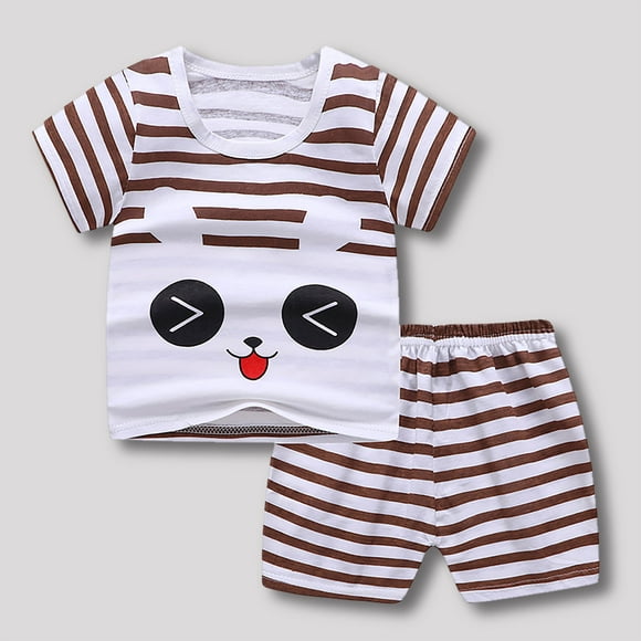 LSLJS Toddler Baby Boy Outfit Summer Clothes T-Shirt & Shorts Set 2Pcs Cute Clothing Set Cartoon Print Casual Outfits Set, Summer Savings Clearance