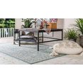 thumbnail image 3 of Unique Loom Botanical Collection Traditional Floral Border Transitional Indoor and Outdoor Flatweave Area Rug, 7' x 10', Light Blue/Beige, 3 of 5