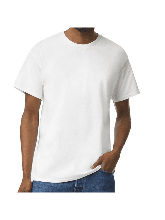 Essential T-Shirt, 100% Cotton Short Sleeve Mens Tee, DIY and Arts And Crafts, White, L