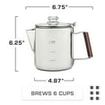 thumbnail image 3 of COLETTI Bozeman Coffee Percolator - Camping Coffee Pot – Percolator Coffee Pot for Campfire or Stove Top Coffee Making – 6 CUP, 3 of 8