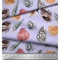 thumbnail image 2 of Soimoi Rayon Fabric Colorful Shells Ocean Printed Fabric 1 Yard 42 Inch Wide, 2 of 3
