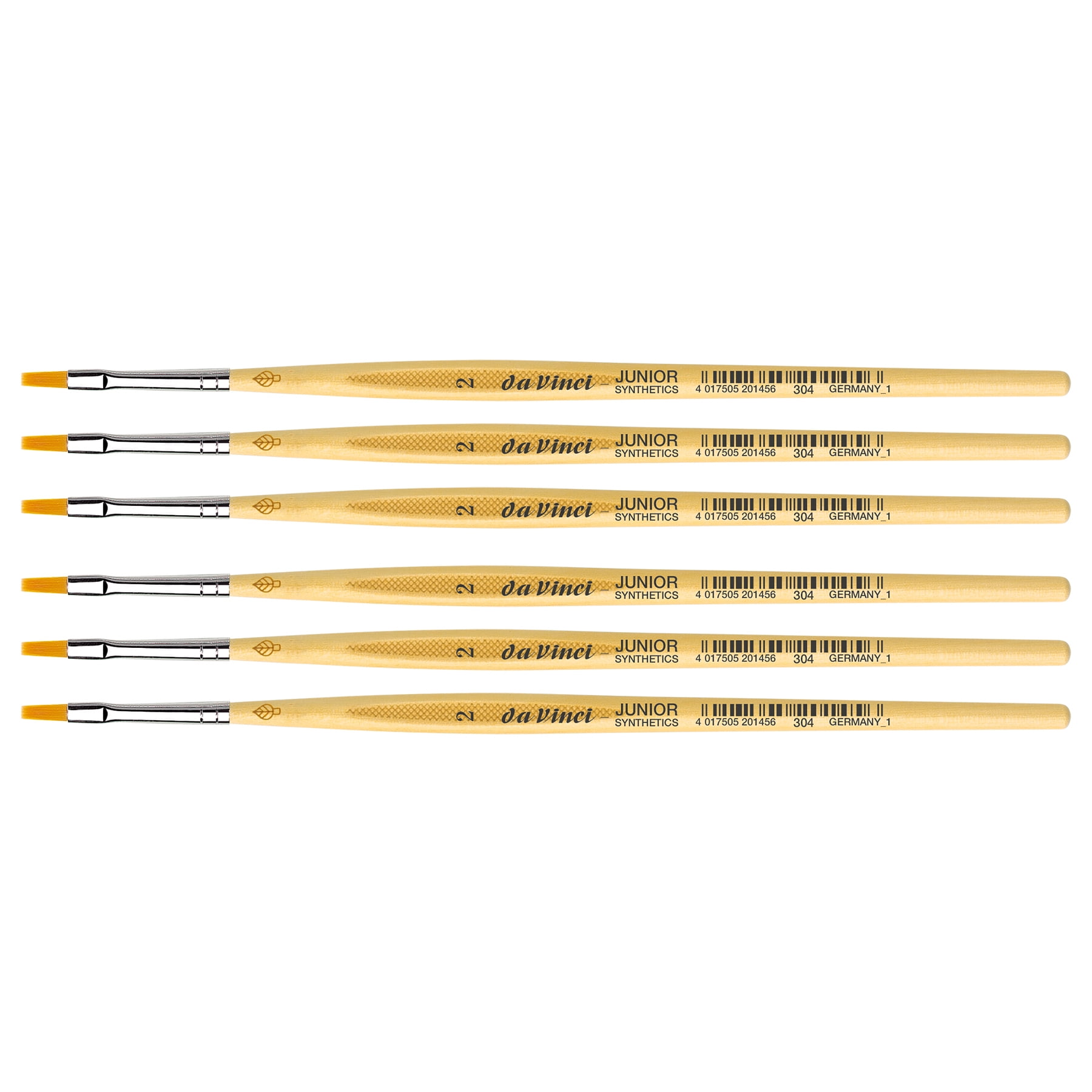 da Vinci JUNIOR Synthetics Student Brush, Synthetic, Tempera, Round, Series 304, Size 2, Pack of 6