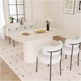 thumbnail image 2 of JERFIT 4-Piece Cream White Dining Set with Mid-Century Modern Table and Upholstered Chairs for Kitchen & Dining Room, 2 of 10