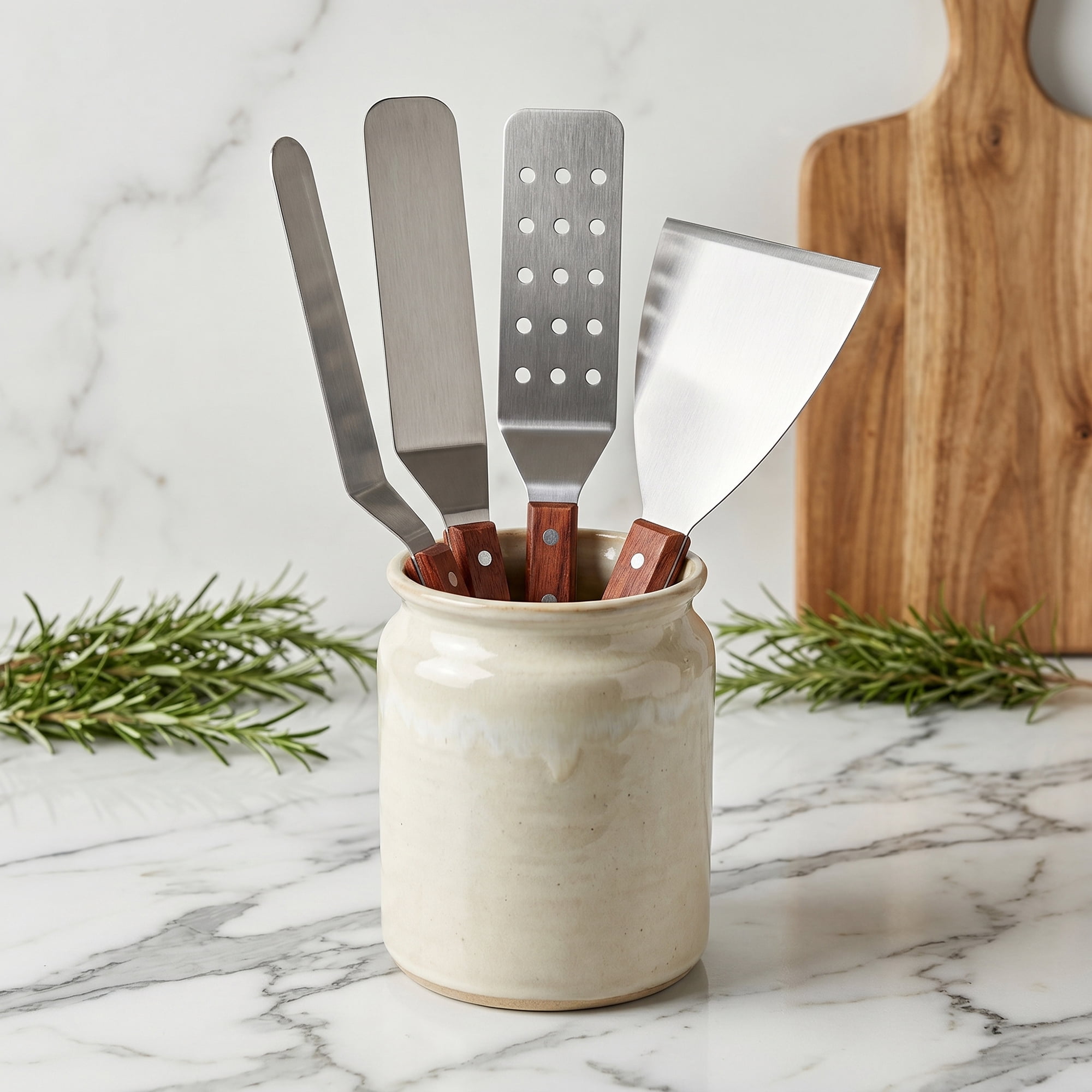 Unique Bargains Heat-Resistant Dishwasher Safe Kitchen Spatula Set Silver-A 5Pcs