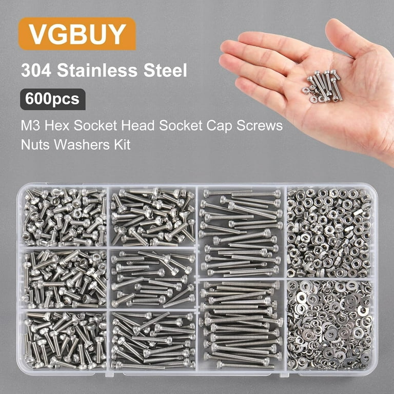 MMIZTFC 600pcs M3 Screw Assortment Kit, M3 x 6/8/10/12/16/20/25