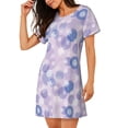thumbnail image 2 of Cauagu Chemise de Nuit d'Hiver à Manches Courtes avec Imprimé Flocons de Neige pour Femmes, Confortable, Col Rond, Mignonne, à Volants, 2 of 6