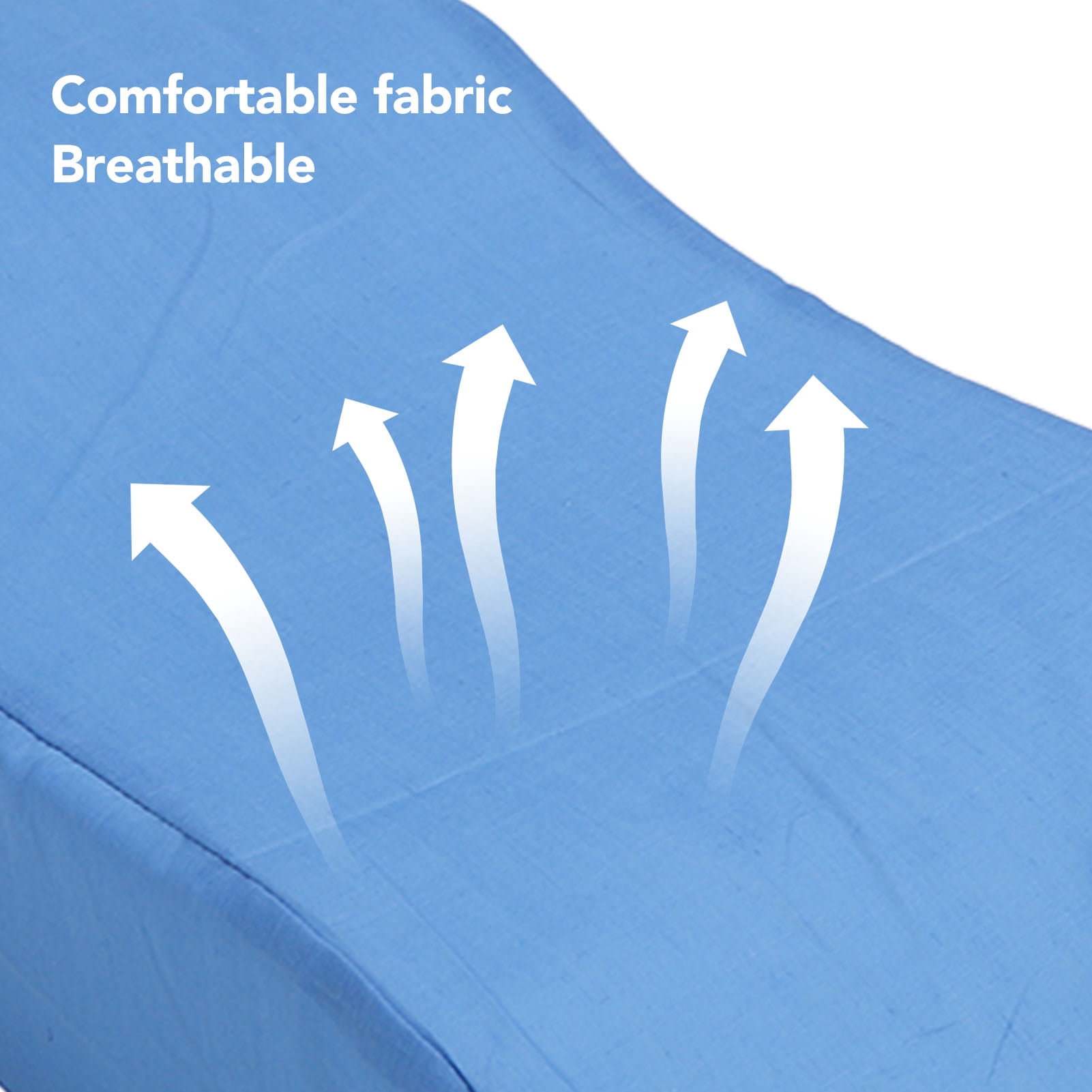 M Buder S Shaped Leg Elevation Pillow for After Surgery Swelling, 22.8x10.6x5.9 inches / 58x27x15 cm Orthopedic Leg Wedge Pillow for Leg Support and Improved Circulation, Blue Memory Foam Leg Pillow