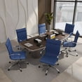 thumbnail image 5 of LeisureMod Harris Modern Adjustable Office Swivel Chair Leather High-Back Task Office Chair, Blue, 5 of 10