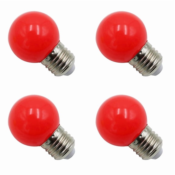 E27 Led Bulbs - E27 1w Pe Frosted Led Globe Colorful White/Red/Green/Blue/Ylellow Lamp 220v -4PCs(Red )