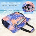thumbnail image 4 of Colorful Palm Leaves Beach Bag Travel Tote Bag Reusable Shopping Bag Gym Bag with Wet Pocket Waterproof, 4 of 7