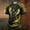 Fluorescence Yellow, variant on KLHDSF Mens Fashion Crewneck Short Sleeve T-Shirt Casual Polyester Halloween Grim Reaper Print Top Army Green L