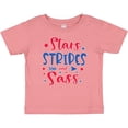 thumbnail image 3 of Inktastic 4th of July Stars Stripes and Sass Blue and Red Stars Girls Baby T-Shirt, 3 of 5