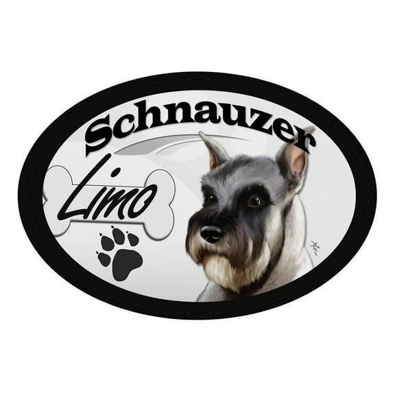 Schnauzer Limo Oval Dog Magnet for Cars, Trucks and More