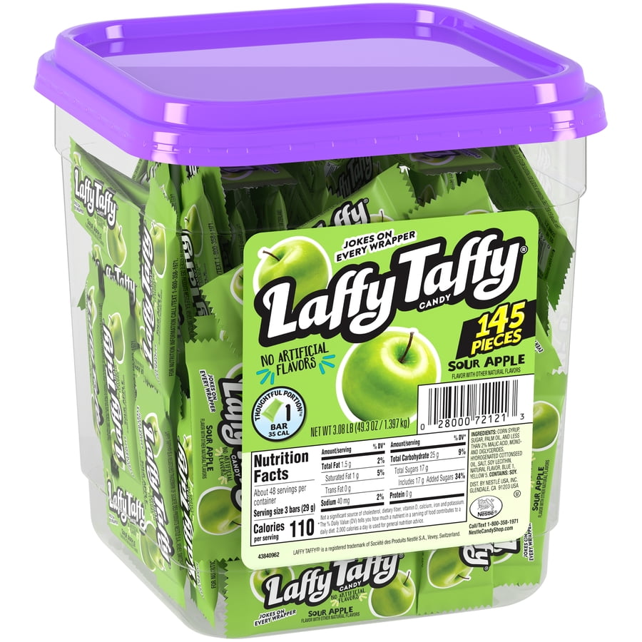 Laffy Taffy Sour Apple Chewy Candy, 145 Ct. Tub