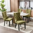 thumbnail image 3 of LegaHome Dining Room Chairs Set of 6, Modern Upholstered Velvet Dining Chair with Nailhead Trim&Solid Wood Legs, Tufted Button Padded Accent Chairs Set for Kitchen Dining Room Living Room, Olive Green, 3 of 9