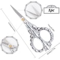 thumbnail image 2 of 4.5 Inch Stainless Steel Detail Embroidery Scissors Silver Sewing Scissors Small Flower Tip Trimming Scissors for Cutting Fabric Craft Knitting Threading Needlework Artwork Diy Tools Grey, 2 of 5