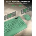 thumbnail image 3 of Wireless Keyboard and Mouse Combo, Full-Size Ergonomic Set with Wrist Rest & Phone Holder, 2.4G Wireless Plug & Play for PC, Laptop, Home & Office Use Sage Green, 3 of 9