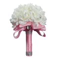 thumbnail image 1 of Wedding Bouquets for Brides Bridesmaids Artificial Flower with Ribbon Wedding Bride Holding Roses, 1 of 5