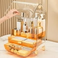thumbnail image 6 of Large Capacity Bathroom Organizer Lidded Make up Case Versatile Makeup Shelf Jewelry Container Bathroom Vanity Tray for Countertop Dresser Orange, 6 of 8