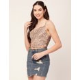 thumbnail image 4 of Moomaya Printed Velvet Crop Tops For Women Adjustable Spaghetti Straps Sweetheart Neck Crop Top, 4 of 8