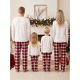 thumbnail image 4 of Nibbcoa Christmas Family Pajamas Matching Set Elk Print T-shirt with Plaid Pants, 4 of 10