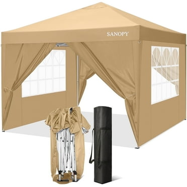 SANOPY 10'x10' Outdoor Canopy Tent Waterproof Pop Up Backyard Canopy Portable Party Commercial Instant Canopy Shelter Tent Gazebo with 4 Removable Sidewalls & Carrying Bag for Wedding Picnics Camping