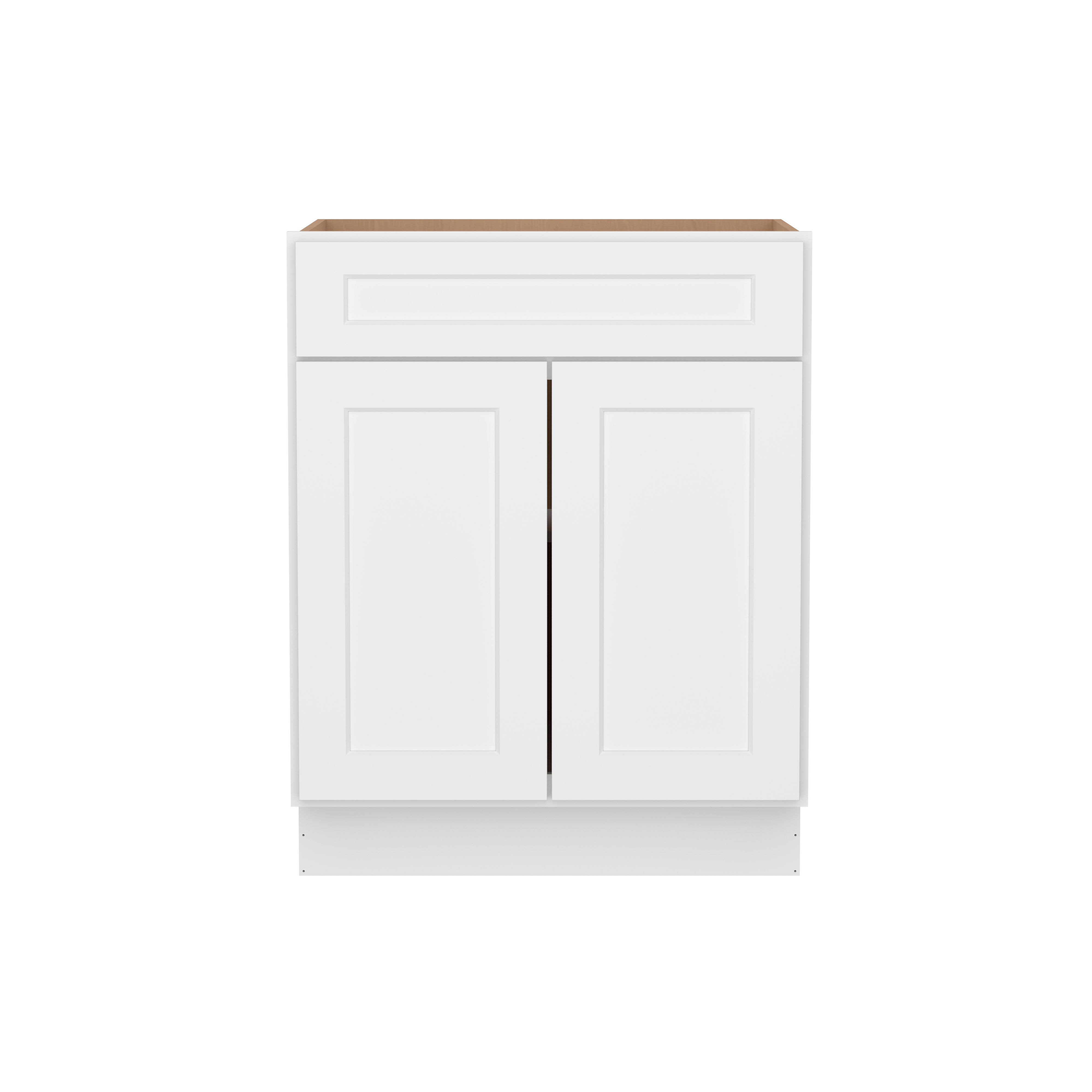 Furinno Shaker Drawer Base Kitchen Cabinet with 2-Doors, Ready to Assemble, 24 D x 27 W x 34.5 H, White