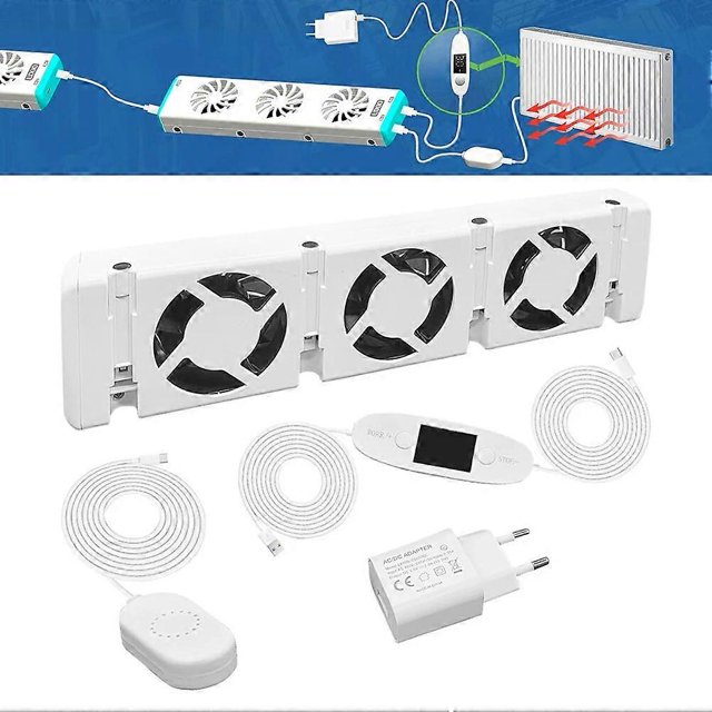 Radiator Fan Smart Radiator Convectors Booster Extension Set Ventilator Fan Universal Hot Air Circulation Energy Saving 30x7x3cm