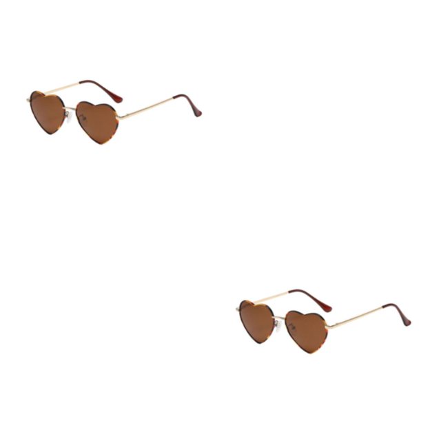 Gafas de sol Minnieouse en forma de corazón PVC Lente Tac marco de metal dorado