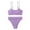Purple, variant on WREESH Womens Two Piece Swimsuit High Cut Bikini Fashion Solid High Waist Bikini Push-Up Padded Swimsuit Beachwear Set Bikinis Siuts Bathing Suit Purple
