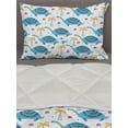 thumbnail image 3 of Dinosaur Comforter & Sham Bedding Set, Pattern of Prehistoric Oriental Animal Drawings, 3 pcs Duvet Set Microfiber Filling Quilt, 5 Sizes, Sky Blue Orange, by Ambesonne, 3 of 4