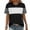 *Black, variant on ClodeEU Women's Color Block Crew Neck Short Sleeve T-Shirt,Casual Loose Fit Tee Army Green,Women's Plus L