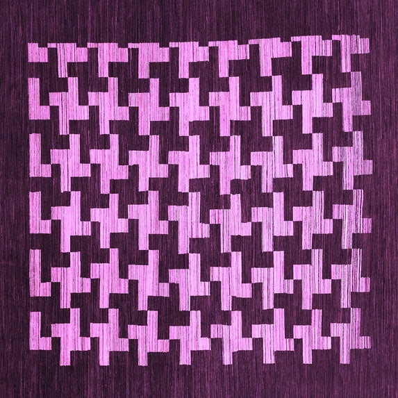 Ahgly Company Indoor Square Abstract Purple Modern Area Rugs, 5' Square