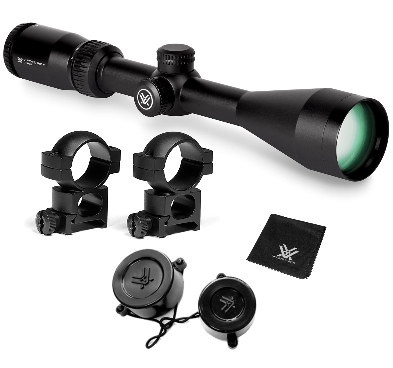 Vortex Optics Crossfire II 39x50 Riflescope DeadHold BDC (MOA) Reticle, 1 inch Tube with Rings