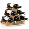 thumbnail image 2 of AggIcE Wine Rack, Bamboo Wood Wine Racks countertop, 6 Bottles Wine Storage Holder Stands for counter, 2 of 4