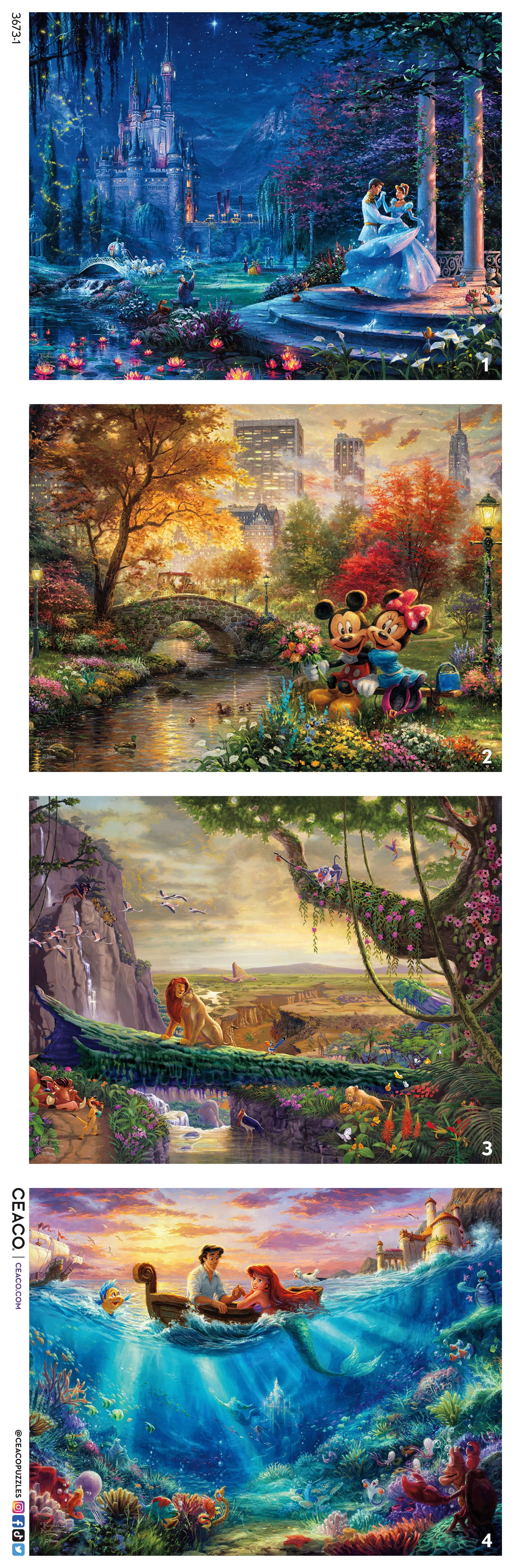  Ceaco - 4 in 1 Multipack - Thomas Kinkade - Disney Dreams  Collection - Aladdin, Winnie the Pooh, Beauty & the Beast, & The Little  Mermaid - (4) 500 Piece Jigsaw Puzzles : Toys & Games