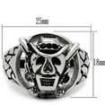 thumbnail image 2 of Luxe Jewelry Designs Men's Stainless Steel Skull Shaped Ring with Black Jet Crystal - Size 10 (Pack, 2 of 4