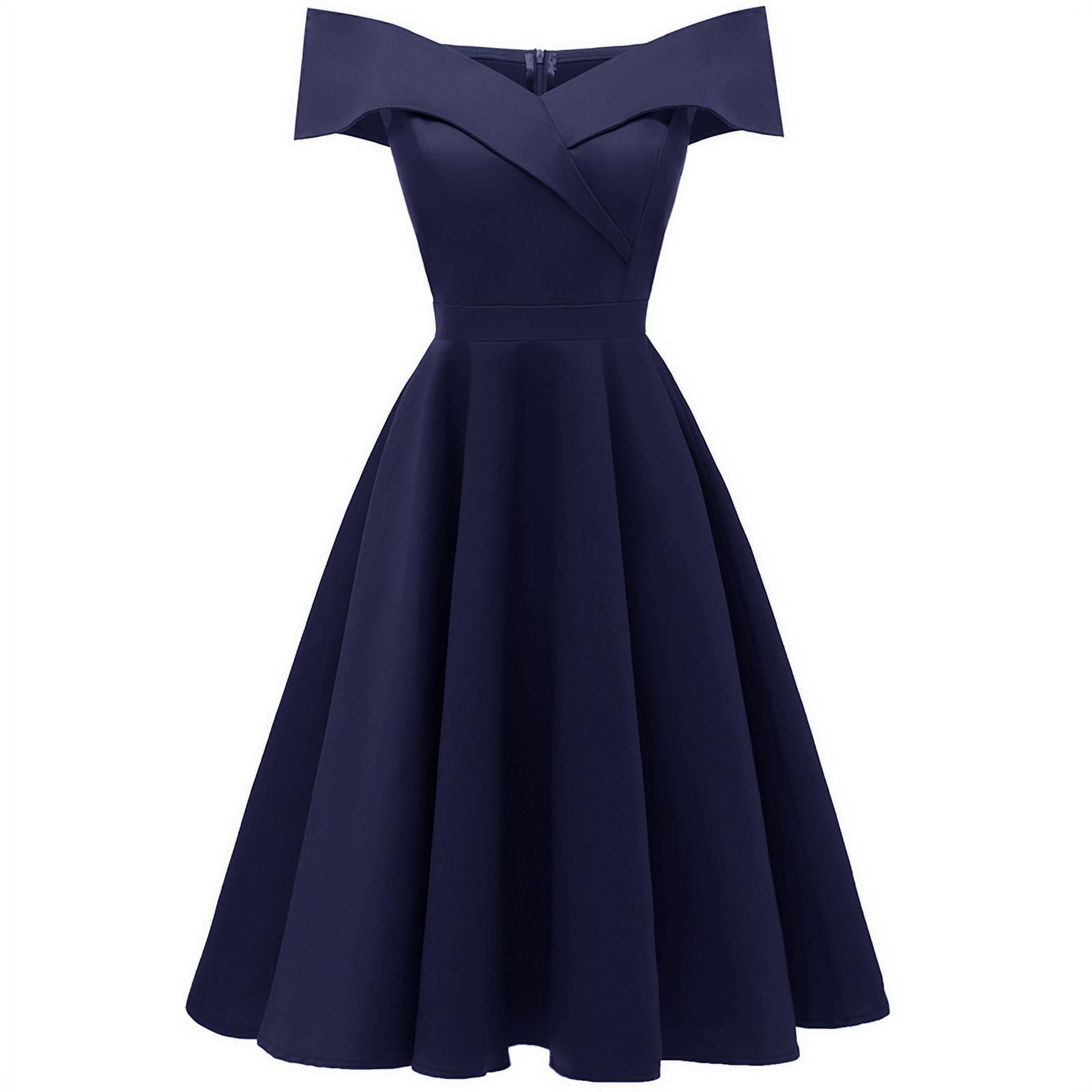 Sale Cold Shoulder Skirt HULKY Elegant Dress for Women Casual Solid Irregular Sling Slim Party Evening Swing Dress