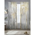 thumbnail image 2 of Golden Grey Tree Sheer Curtains 96 Inch Length 2 Panels Set for Living Room/Bedroom, Oil Painting Forest Abstract Art Semi Curtain Sheers Drapes Rod Pocket Curtains Window Treatment Set 52''x96''x2, 2 of 7