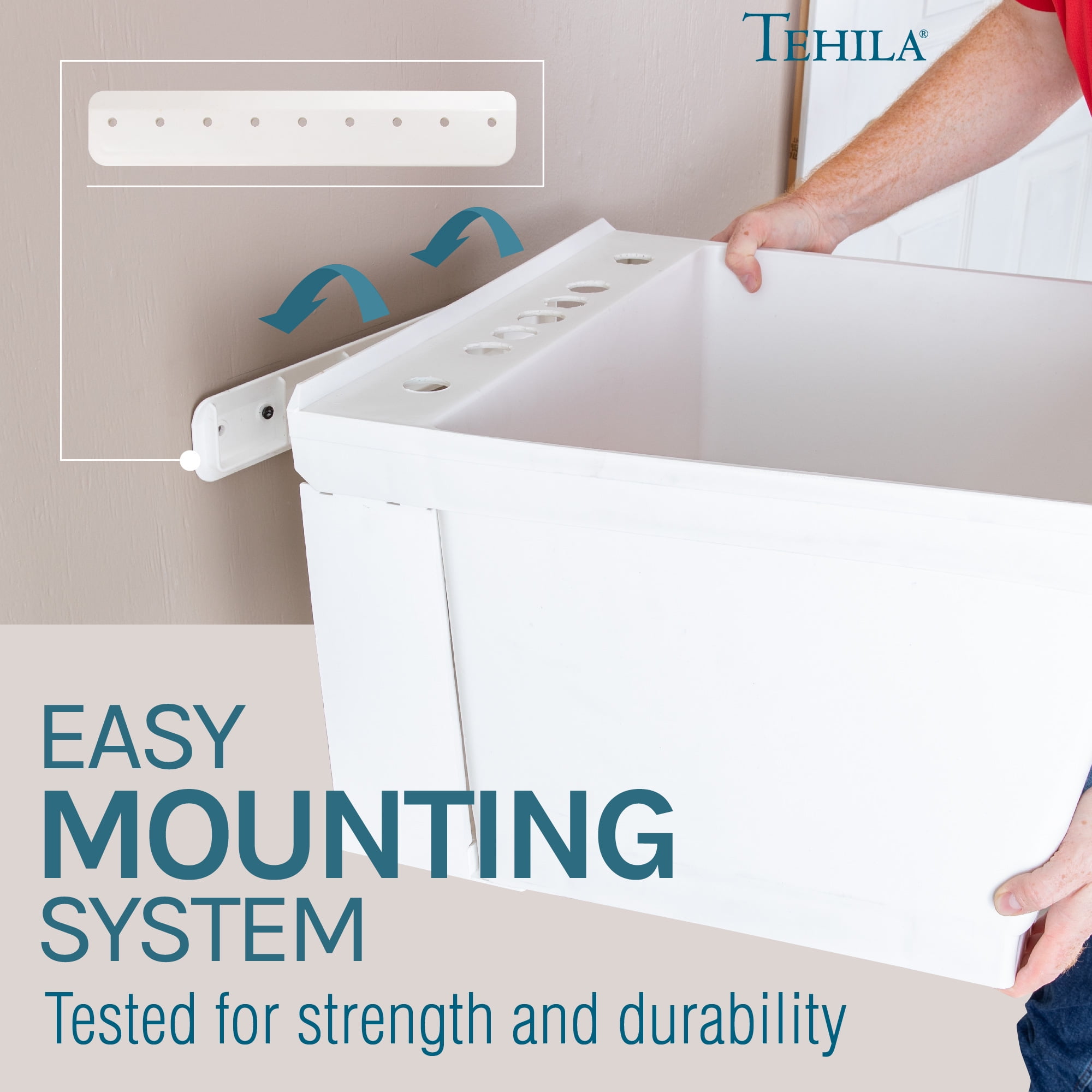 Tehila Wall Mounted Laundry Faucet Utility Sink with Drain Assembly Kit