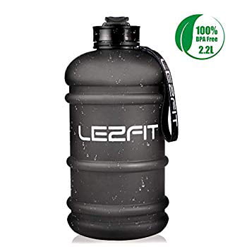 SOCOO 1.3-2.2 Litre Half Gallon Water Bottle Leakproof BPA Free Workout Water Bottle Large Sport Jug with Handle and Carrying Loop for Fitness Gym 34-74 Ounce Wide Mouth Portable Water jug 