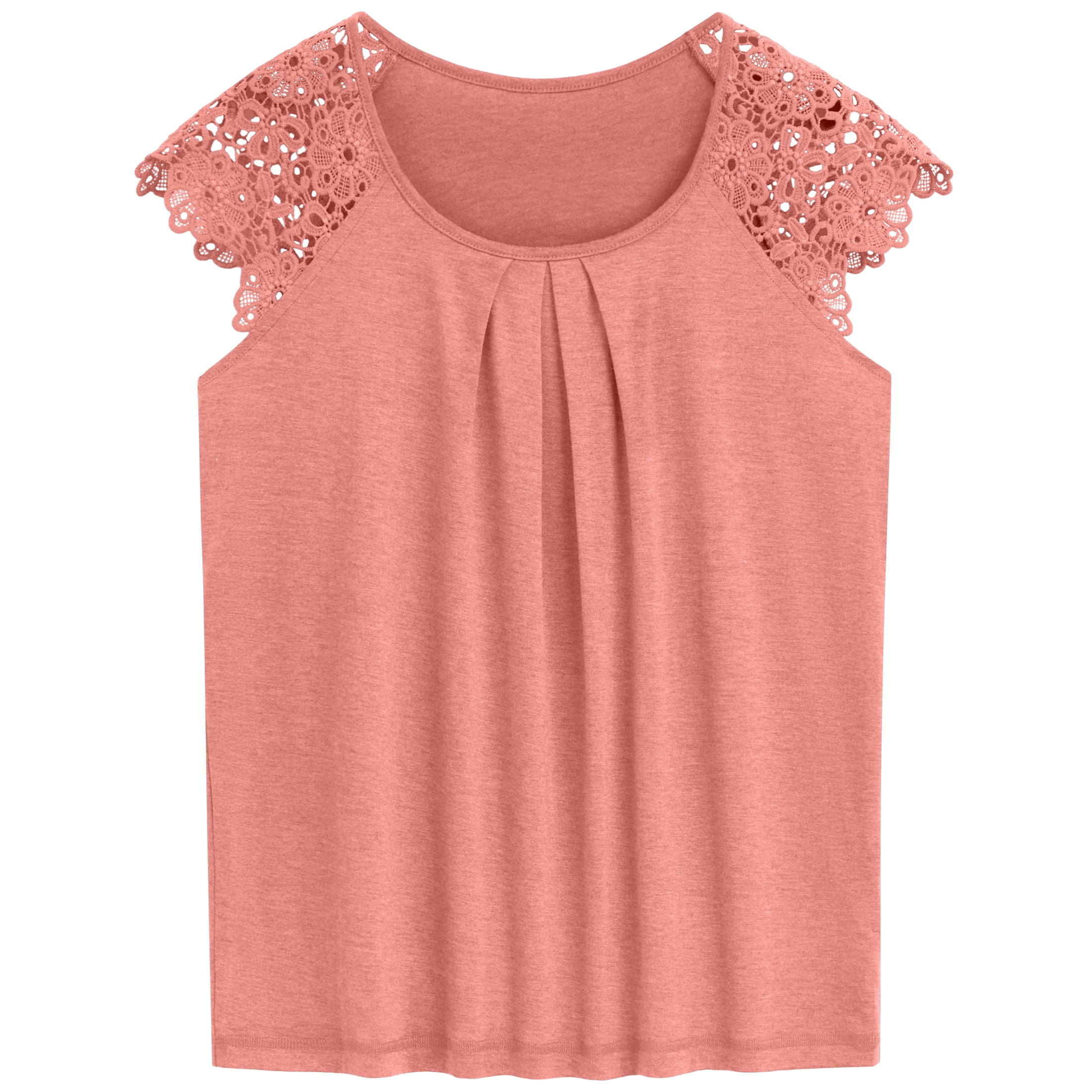 SUNBS Blouses for Women Lace Tops Pleated Short Sleeve Shirts Summer Business Casual Dressy Clothes