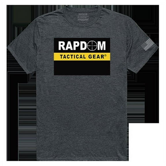 Rapdom Tactical Graphics T-Shirt, Heather Charcoal - Extra Large